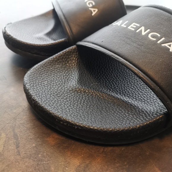 Authentic Balenciaga Leather Slide USED Size EU44 main image 7